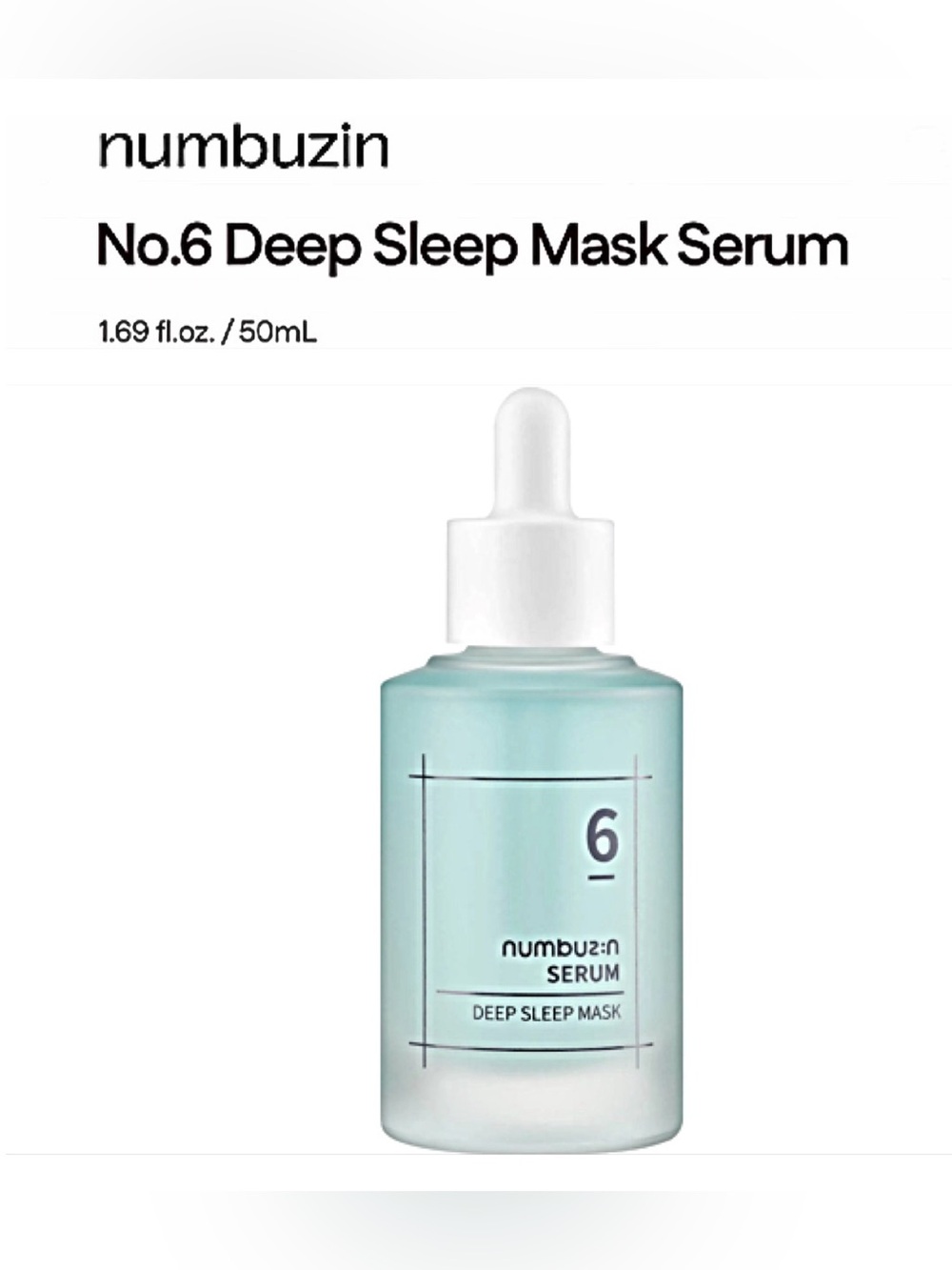 NUMBUZIN No 6 Deep Sleep Mask Serum Viral K-Beauty Intensive Overnight Hydration